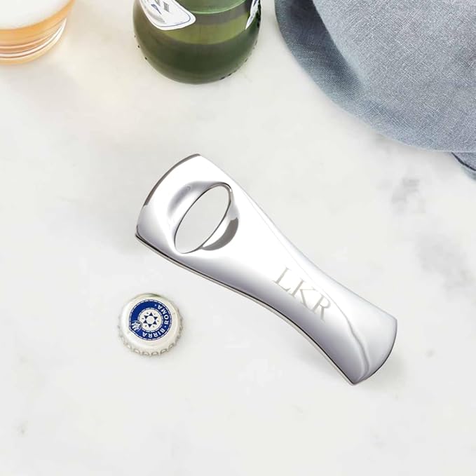 Nambé Titan Bottle Opener - Stainless Steel Bar Tool for Beer, Beverage Caps, Modern Home Bar Accessory with Large Handle Grip, Sleek Durable Design for Kitchen, Parties, Entertaining