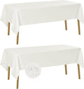 Fokitut 2 Pack Waterproof Rectangle Tablecloth, 60x120 Inch,Stain Resistant and Wrinkle Polyester Table Cloth, Fabric Table Cover for Kitchen Dining, Wedding, Party, Holiday Dinner-Ivory
