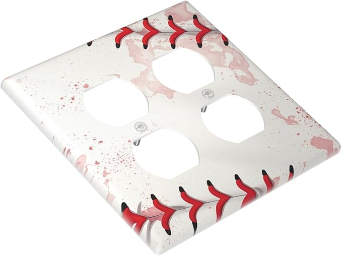 Light Switch Cover Baseball Sports Ball Game 2 Gang Decorative SwitchPlates Double Duplex Wall Plates Switch Plates and Outlet Covers for Bathroom Bedroom Decor