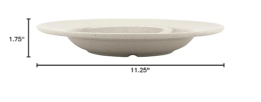 G.E.T. B-1611-IR-EC Melamine Pasta Bowl with Wide Rim, 16 Ounce, Ironstone (Set of 4)