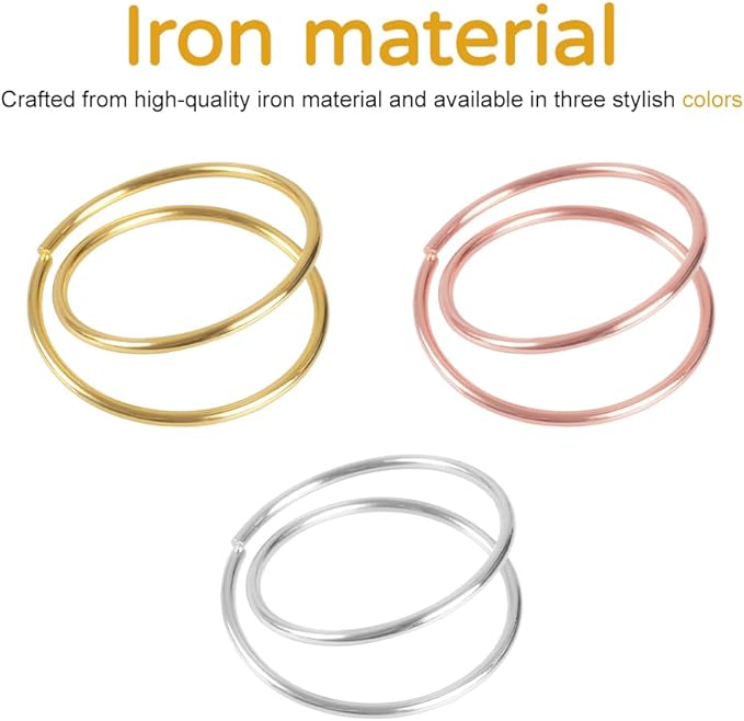 Napkin Rings, 12PCS Metal Spiral Napkin Buckles, Modern Minimalist Dining Table Decorations for Daily Use, Christmas, Wedding, Dinner, Party, Banquet
