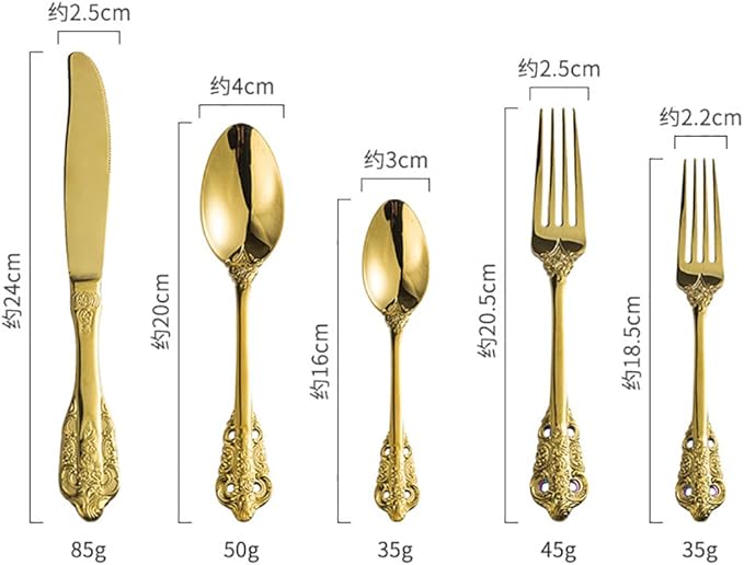 Silverware Set for 10 Premium 18/10 Stainless Steel Flatware Set Palace Style 50 Piece Cutlery Tableware Utensils Embossed Decorative Handle Knives Forks and Spoons for Home Christmas Wedding