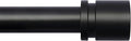 Curtain Rods for Windows 16 to 28 or 40 Inches Max Adjustable Length 1 Inch Diameter Window Curtain Rod with Aluminium Finials, Black