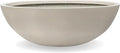 7.7" H x 22" D Round Bowl Fiberstone Planter for Succulent and Lotus with Drainage Hole, Smooth Finishes, Weather Resistant, Included 2 Extra Coco Mats (Taupe, 19.9" Pot Opening)