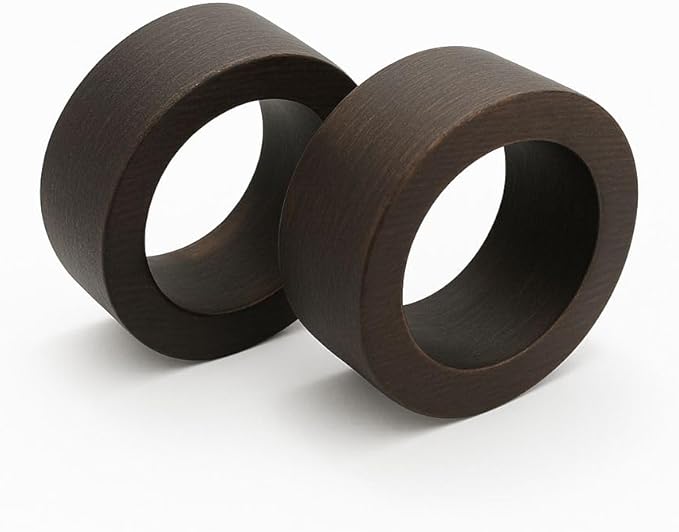 Handmade Wooden Napkin Ring Made by Artisan Beautifully Crafted and Designed in India (Set of 12, Natural Jalai)