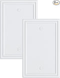 2-Pack Single Blank Wall Plates, Durable Solid Zinc Alloy Blank Outlet Covers, Decorative Pure White Wall Plate Cover for Unused Outlets/Switches, Corrosion Resistant
