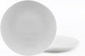 7.5 inch Appetizer Plate Set of 6, Opal Glass Round Geometric Faceted Small White Plates for Salad Dessert, Kitchen, Dishwasher and Microwave Safe