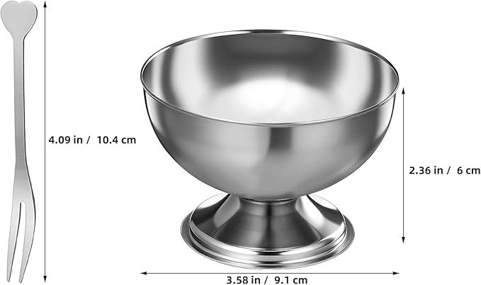 Totority Stainless Steel Ice Cream Bowls 4 Set – Footed Dessert Cups for Sundae, Yogurt, Pudding, Fruit Salad, Snacks Stackable Serving Dishes for Home Parties Restaurants with Modern Polished Look