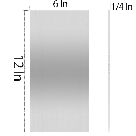 KEILEOHO 2 PCS 6 x 12 Aluminum Sheet Metal, 1/4 Inch Thick Heavy Duty Aluminum Sheets Plates with Protective Film, 6061 T6 Flat Plain Aluminums Plate for Industrial Crafting Framing Base Plate