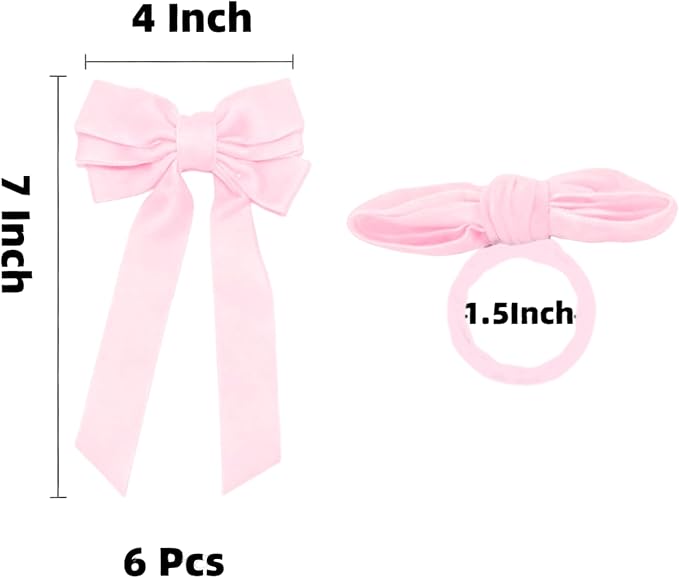 Bow Napkin Rings Set of 6 Luxury Soft Pink Velvet Napkin Holders, Elegant Bow Design for Christmas Holiday Dinner Wedding Party Table Decor