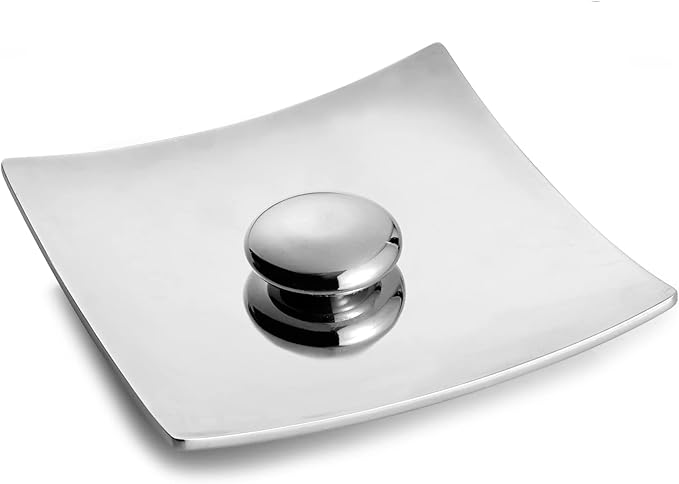 nambe Stone Napkin Holder for Kitchen Countertops | Use for Indoor and Outdoor Dining | Table Top Luncheon Napkin Tray for Parties, Weddings, and Events | Made of Metal Alloy | 8 x 8 inches