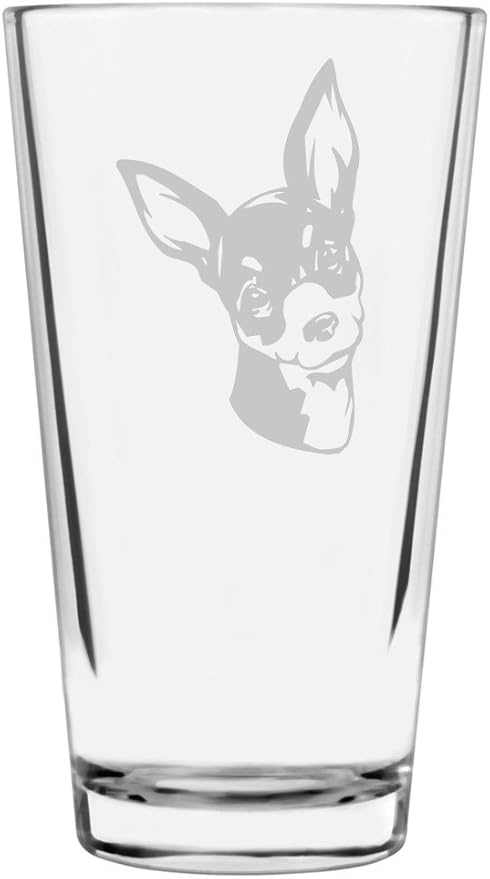 Prazsky Krysarik (Prague Ratter) Custom Personalized Dog Themed Etched All Purpose 16oz Pint Glass