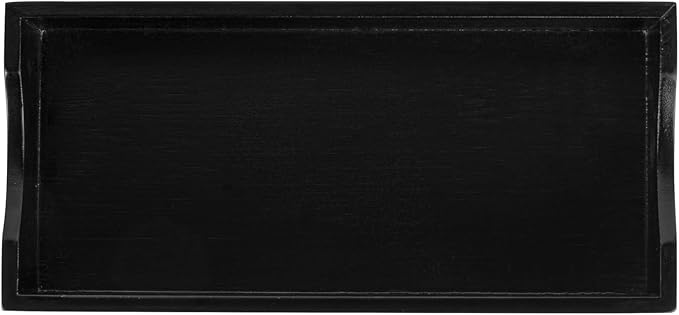 Restaurantware 9.5 x 4.25 x 2 Inch Flat Napkin Holder 1 Rectangle Wooden Napkin Holder - For Kitchen Tables or Countertops Sturdy Black Bamboo Kitchen Napkin Holder Dining Room Decor