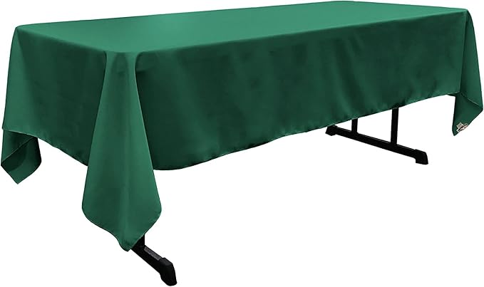 LA Linen Polyester Poplin Washable Rectangular Tablecloth, Stain and Wrinkle Resistant Table Cover 60x108, Fabric Table Cloth for Dinning, Kitchen, Party, Holiday 60 by 108-Inch, Teal