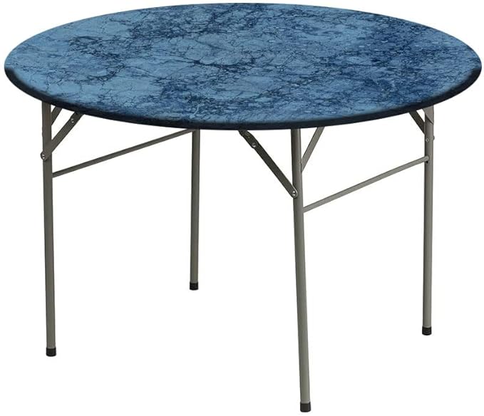 Small Round Tablecloth, Marble Washable Polyester Table Cloth for, Abstract Crack Pattern, Fit Round Tables 61inch Diameter, for Wedding Party Dining Banquet Use, Blue