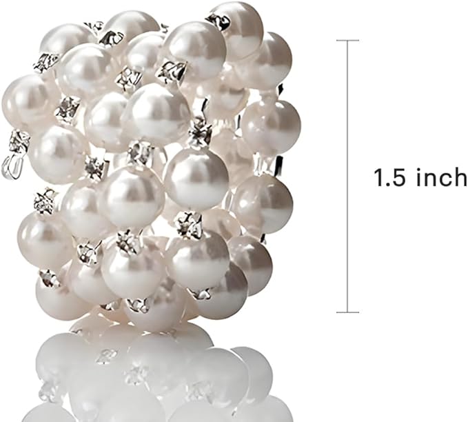 Decozen Set of 4 White Napkin Rings with Pearl Design, Festive, Table Decor Setting for Holiday, Wedding, Birthday, Kitchen, Home Decor, Housewarming Gift - Mothers Day Decorations