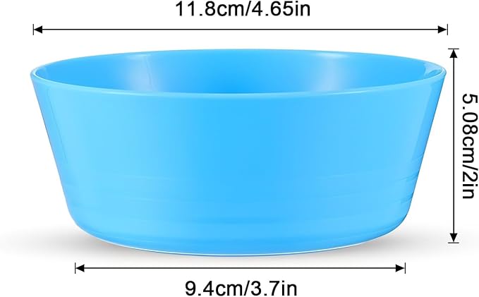24 Pack Plastic Bowls, 11 Oz Colorful Toddler Bowl Set, BPA Free Small Dessert Bowls Unbreakable Small Snack Cereal Bowl, Dishwasher Safe, 6 Assorted Colors