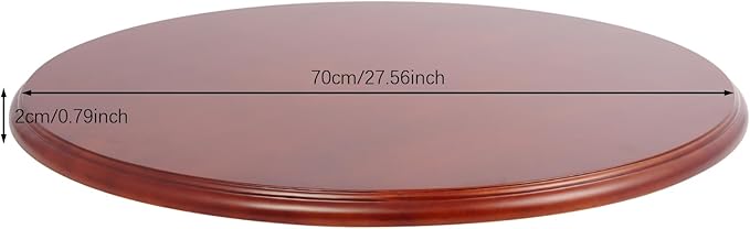 27.56" Dining Table Turntable, Wooden Rotating Serving Tray Round Tabletop Serving Plate Large Round Serving Plate Tabletop Rotating Tray Organizer for Table Top Counter Top