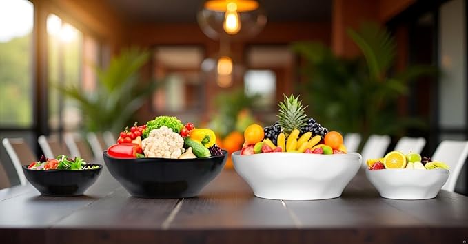 12''Big Bowls for Keys Entryway Table Large Salad Bowl Ceramic Mixing Bowls for Party,Extra Large Capacity 120oz