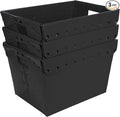 Hudson Exchange 18.25 x 13.25 x 11.75 (3 Pack) Corrugated Space Age Handled Storage Container Mail Tote, Black