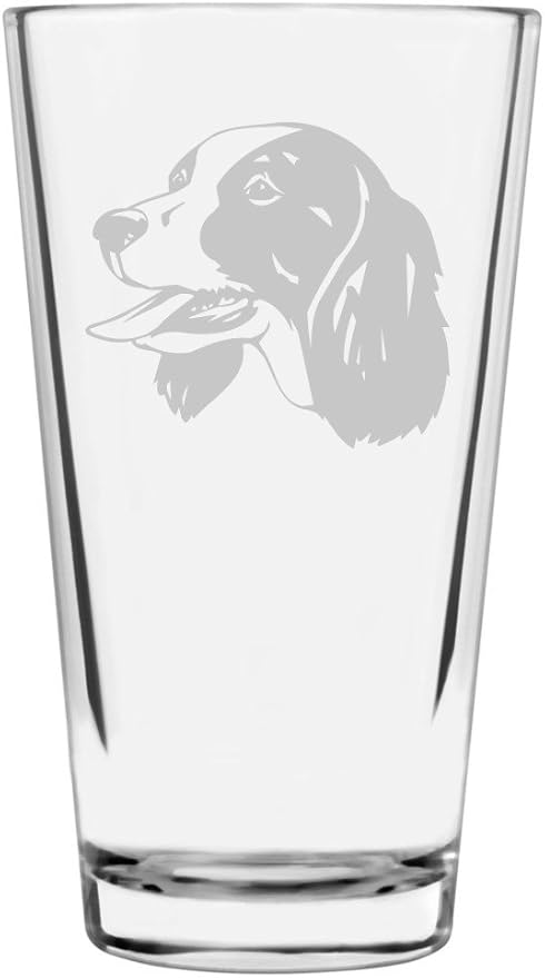 Russian Spaniel Custom Personalized Dog Themed Etched All Purpose 16oz Pint Glass