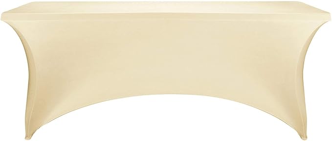 LZY Spandex Table Covers 6 Feet, Stretch/Fitted Table Covers for 6 Feet Folding Table, Rectangular Spandex Table Cloths for Wedding Party or Event (6FT-2PCS, Champn)