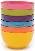 French Bull Melamine Cereal Bowls, Small Serving Bowl -Snack, Pasta, Salad, Rice, Oatmeal, Kids- Shatter Proof, Food Safe, BPA Free, Dishwasher Safe, 5.5”, 22oz, Multicolor, 6-Piece Set