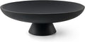 Large Decorative Bowl, Modern Resin Pedestal Bowl for Home Decor, Stylish Fruit Bowl for Kitchen Counter, Chic Key Holder for Entry Table, Matte Black