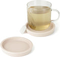 Carrotez Thick Silicone Coasters for Drinks, Round Bulky Cup Coasters for Coffee Table, Desk, Set of 2 - Ivory