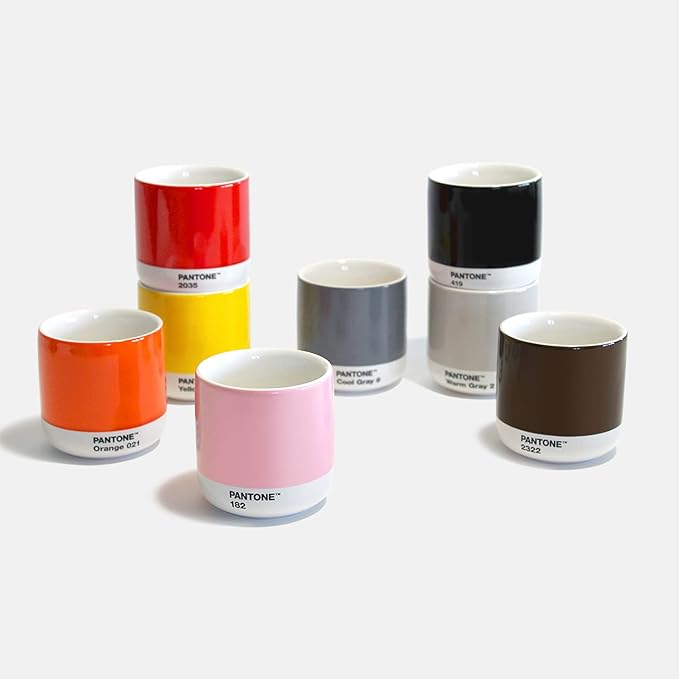 Copenhagen Design Pantone Cortado Cup - Insulated, Double Wall Coffee Cup/Mug - Porcelain - 6.4oz, Warm Gray 02