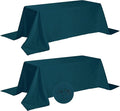 Fokitut 2 Pack Waterproof Rectangle Tablecloth, 90x132 Inch,Stain Resistant and Wrinkle Polyester Table Cloth, Fabric Table Cover for Kitchen Dining, Wedding, Party, Holiday Dinner-Peacock Blue