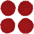 Humble Hilo Handmade Felt Coaster, 3.9 inches, Set of 4 (Red)