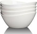 GarveeHome 8 in Ceramic Deep Soup Bowls & Salad Bowls - 42 oz Large Bowls Set of 4 for Kitchen - White Ceramic Serving Bowls for Salads, Cereal, Soup, Dishwasher & Microwave Safe