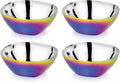 Ahimsa Stainless Steel Bowls for Kids, Durable Pediatrician Designed Toddler Snack Bowl, Premium Non Toxic Metal, Easy to Clean & Dishwasher Safe, Set of 4 Rainbow