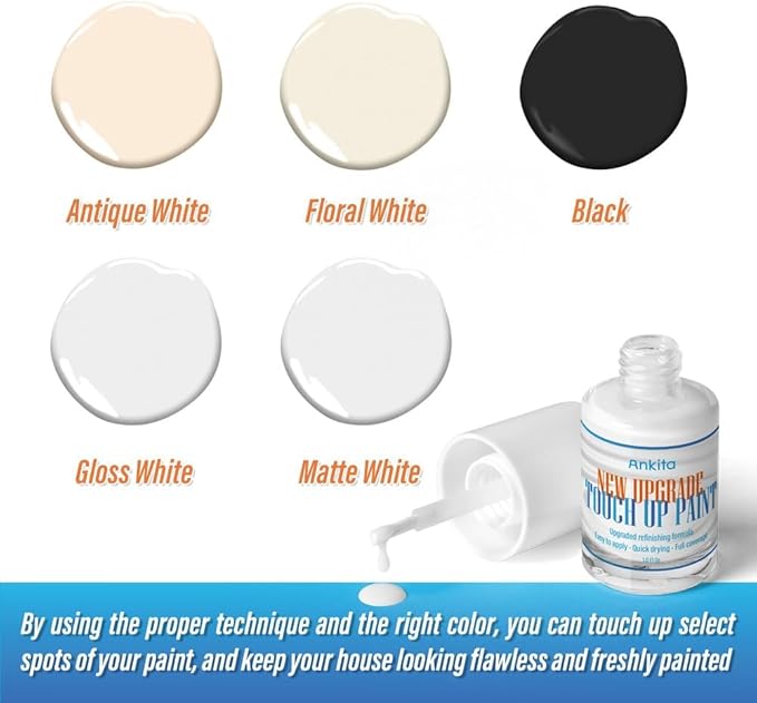 Porcelain Sink Touch Up Paint, High-Gloss Porcelain Repair Kit White & Appliance Paint for Chips, Scratches, Cracks and Spots on Enamel, Acrylic, porcelain, Sinks, Tubs, Bathtub, Appliances, Metal, Tiles in Kitchen and Bathroom. (Gloss White)