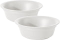 Ceramic 6.3inch Set of 2 Dog Bowls, 2pcs Basic 1.5 Cup Food or 15 oz Water Dishes for Small Dogs, Wide Opening Rounded Edge (2 Bowls, Matt White)