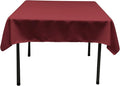 LA Linen Polyester Poplin Washable Square Tablecloth, Stain and Wrinkle Resistant Table Cover 58x58, Fabric Table Cloth for Dinning, Kitchen, Party, Holiday 58 by 58-Inch, Cranberry