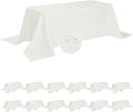 Fokitut 12 Pack Waterproof Rectangle Tablecloth, 90x156 Inch,Stain Resistant and Wrinkle Polyester Table Cloth, Fabric Table Cover for Kitchen Dining, Wedding, Party, Holiday Dinner-Ivory
