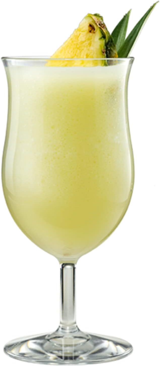 DRINIQUE 13oz Unbreakable Hurricane Cocktail Glass (Set of 4) Shatterproof Tropical Tritan Plastic Cup - White