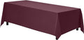 Gee Di Moda Rectangle Tablecloth - 90 x 156 Inch Burgundy Table Cloth for 8 Foot Tables with Floor-Length Drop - Heavy Duty Washable Fabric for Holiday Party, Dinner, Weddings & Baby Shower
