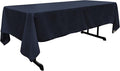 LA Linen Polyester Poplin Washable Rectangular Tablecloth, Stain and Wrinkle Resistant Table Cover 60x120, Fabric Table Cloth for Dinning, Kitchen, Party, Holiday 60 by 120-Inch, Navy