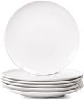 White Dinner Plates Set of 6, 10 Inch Ceramic Plates – White Porcelain Dinner Plates for Kitchen, Serving & Everyday Use, Microwave & Dishwasher Safe