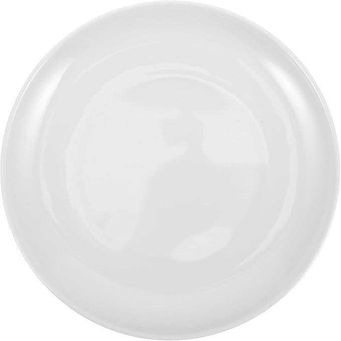 White Melamine Dinner Plates round 201mm, Sturdy Plastic China Plates for Home and Commercial Use, Farmhouse Style Tableware for Bbq, Salad, Snack Serving