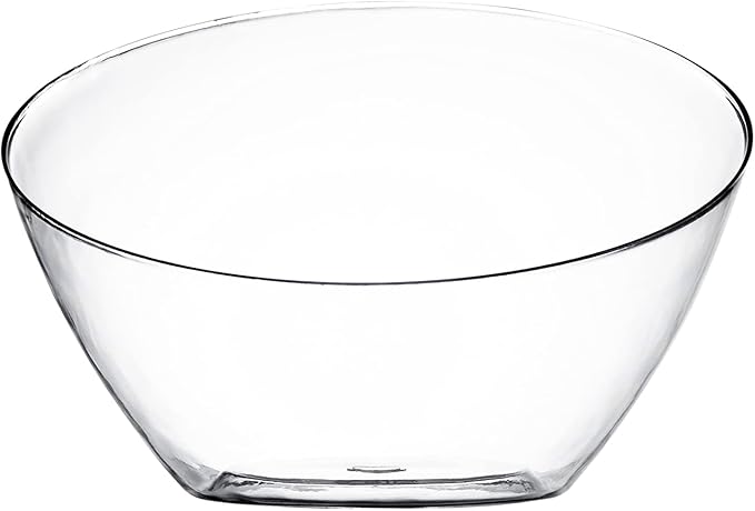 Posh Setting Clear Serving Bowls Small Hard Plastic Candy Bowl for Weddings, Buffet, Offices, Disposable Small Angled Bowls for Party's, Salads, Snacks and Fruit Bowl 5 Pack