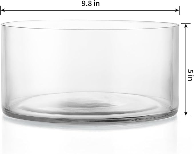 MDLUU Large Glass Salad Bowl,156 Fl Oz, Glass Fruit and Trifle Bowl, Mixing and Serving Bowl for Salads, Dessert, Cake