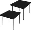 Spandex Picnic Table Cloth 2 Pack, Elastic Fitted Tablecloths for Square Tables, Stretch Washable Patio Table Cover for Outdoor, Camping, Banquet and Parties (Black, 42"x42")