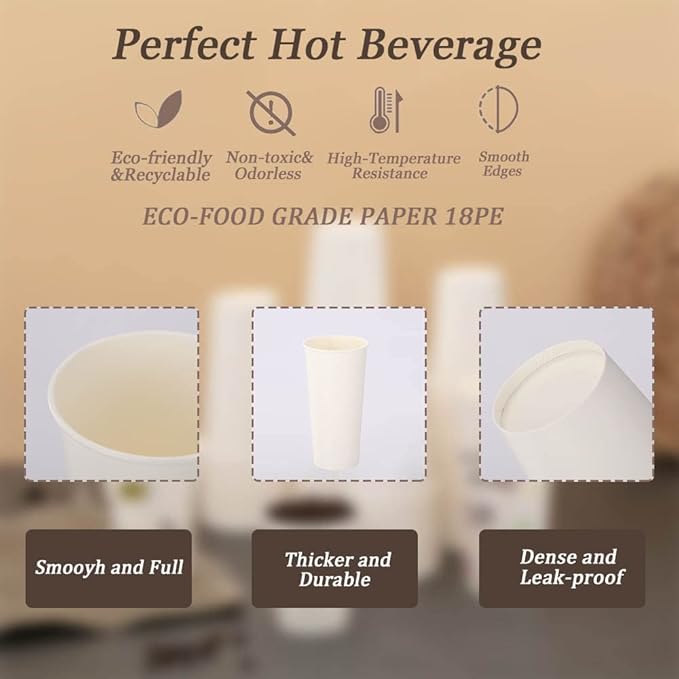 Lamosi 100 Pack 5 oz Paper Cups, Disposable Small Bathroom Cups 5oz, Mini Espresso Cups for Mouthwash, Travel, Party, Picnics, Home