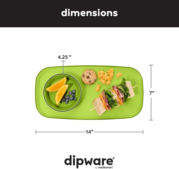 madesmart dipware Small Serving Plate, Stackable & Removable Dip Bowl for Salsa, Queso, Salad, Olives, Dishwasher & Microwave Safe, Multipurpose Plate & Bowl, Lime