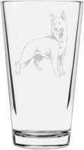 White Shepherd Custom Personalized Dog Themed Etched All Purpose 16oz Pint Glass