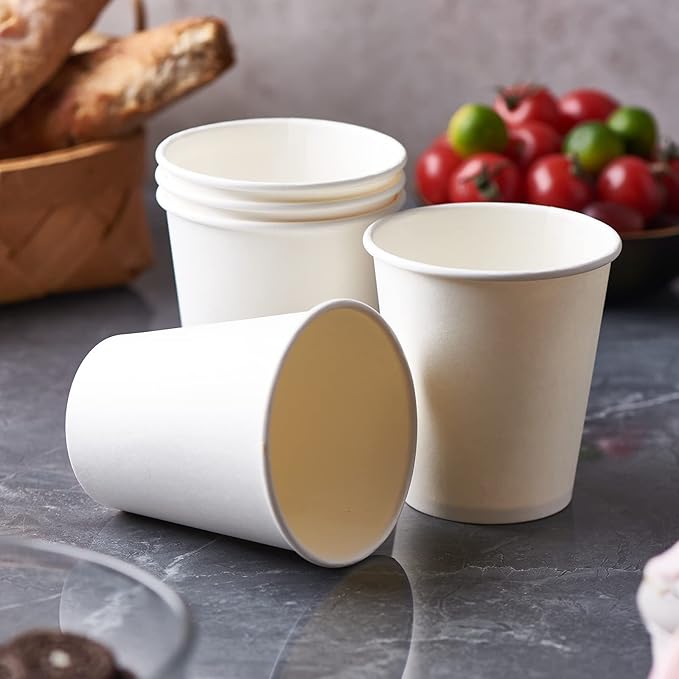 CIAO! 10oz White Paper Hot Cup, Disposable, 90mm Diameter 1,000 Count